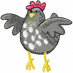 Chickens And Roosters Embroidery Design 10